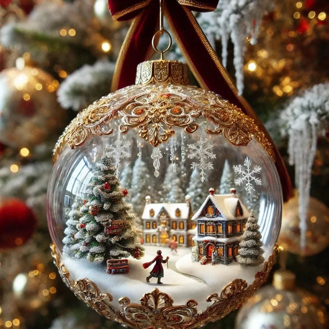 Intricate Fairy Tale Flat Christmas Tree Holiday Ornaments