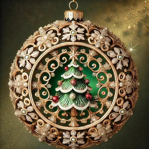 Intricate Fairy Tale Flat Christmas Tree Holiday Ornaments