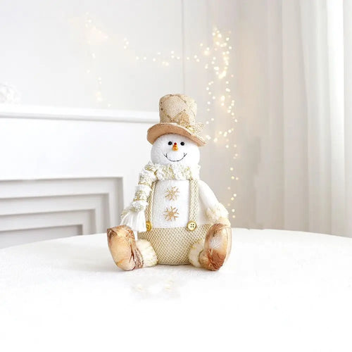 Large Gold Accent Plush Christmas Doll Ornaments