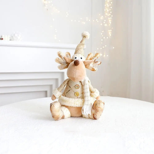 Large Gold Accent Plush Christmas Doll Ornaments