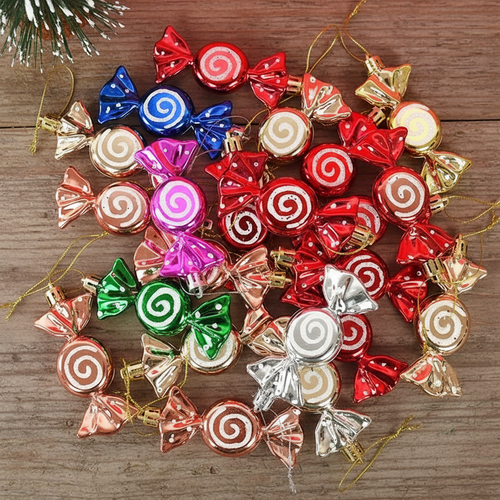 Metallic Candy Christmas Tree Ornaments - 6pcs