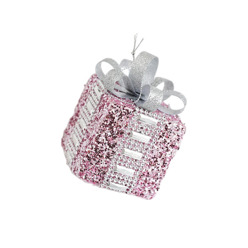 Pink Velvet & Sparkle Christmas Tree Holiday Ornaments