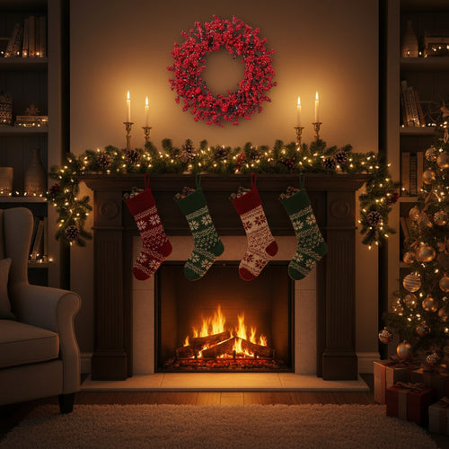 Red Artificial Holly Berry Holiday Wreath