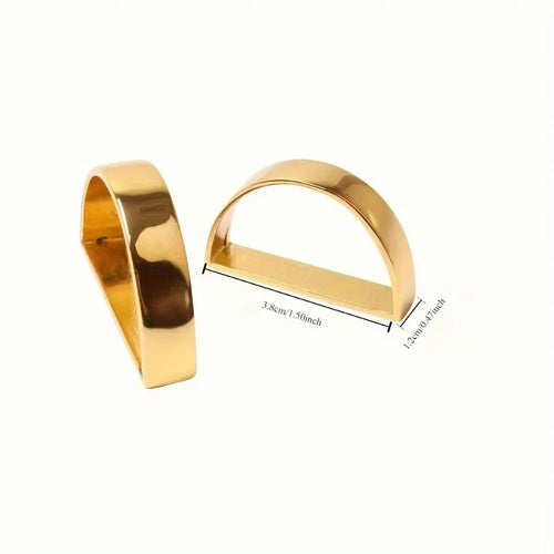 Set of 12 Solid Metal Gold Buckle Napkin Holders