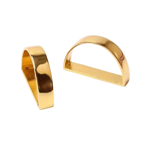 Set of 12 Solid Metal Gold Buckle Napkin Holders