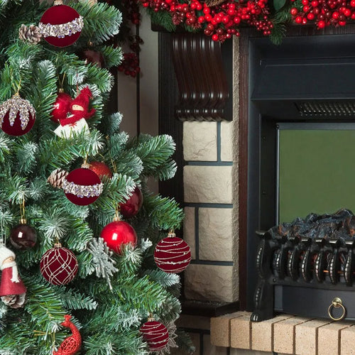 Velvet & Glitter Embellished Christmas Ball Ornaments