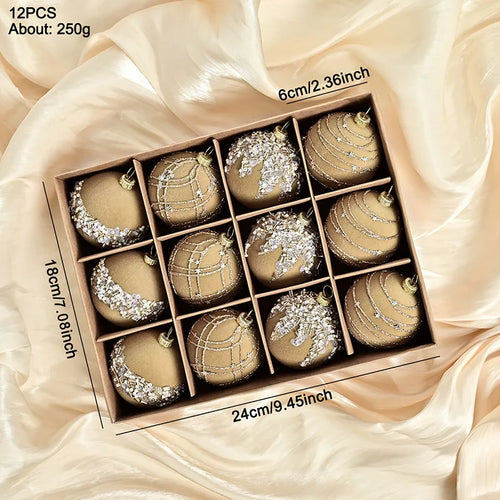 Velvet & Glitter Embellished Christmas Ball Ornaments