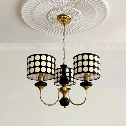 Eclectic Retro Polka Dot Copper Chandelier