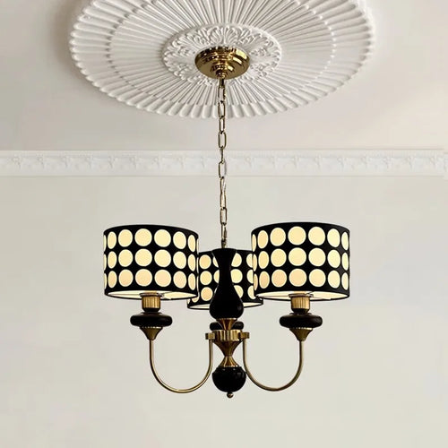Eclectic Retro Polka Dot Copper Chandelier