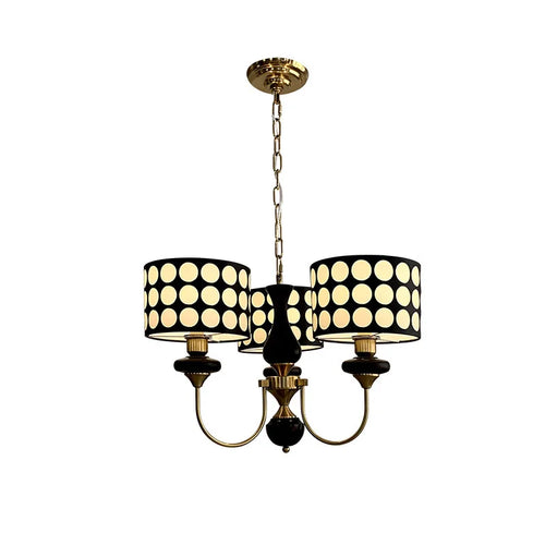Eclectic Retro Polka Dot Copper Chandelier