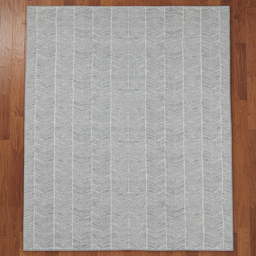Eco-Friendly Grey Herringbone Woven Kilim Area Rug