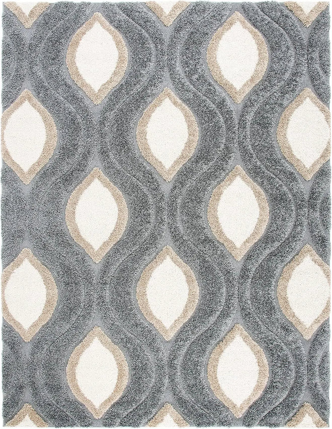 Grey Contemporary Embossed Area Rug - 3'3" X 5'3"