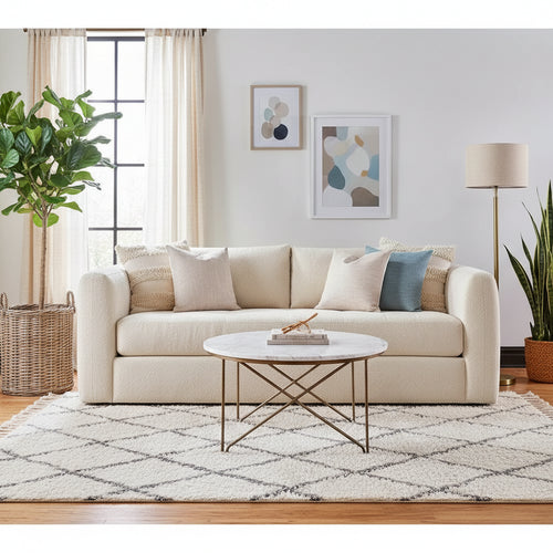 Grey & Ivory Trellis Hygge Shag Area Rug 8'x10'