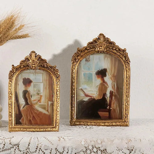 Antique Intricate Gold Resin Photo Frame