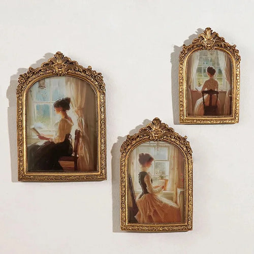 Antique Intricate Gold Resin Photo Frame
