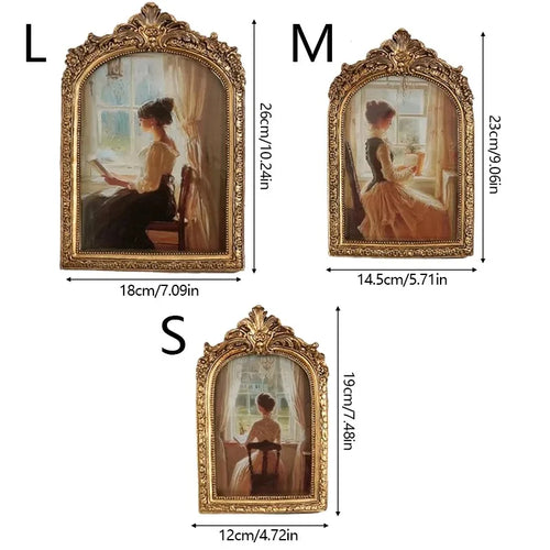 Antique Intricate Gold Resin Photo Frame