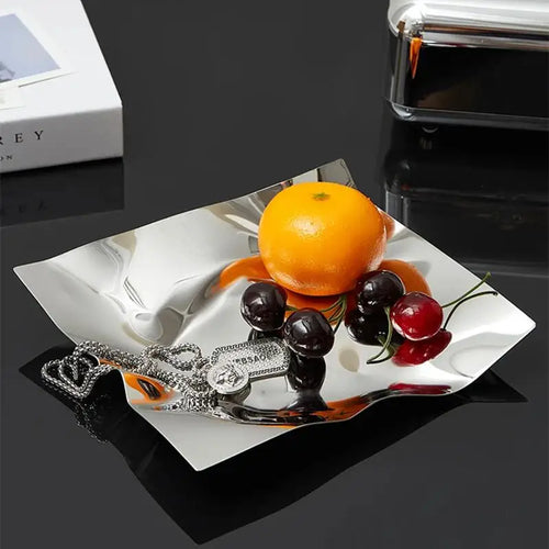 Irregular Steel Jewelry Tray Decorative Dish
