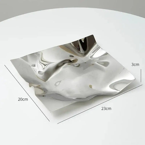 Irregular Steel Jewelry Tray Decorative Dish