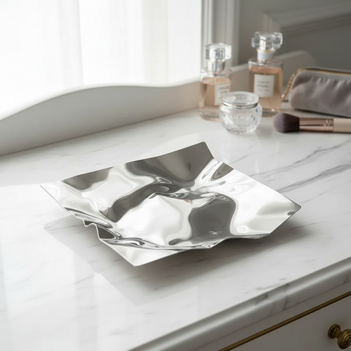 Irregular Steel Jewelry Tray Decorative Dish