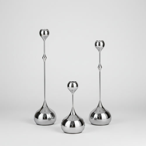 Modern Art Metallic Stem Taper Candle Holder