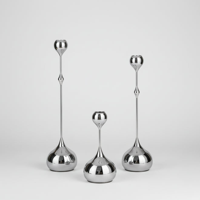 Modern Art Metallic Stem Taper Candle Holder