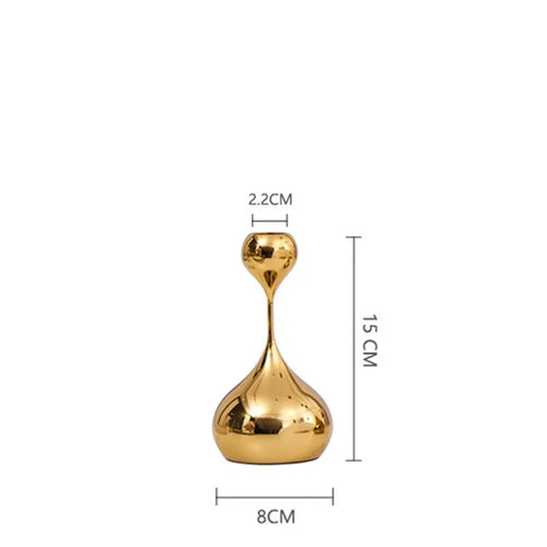 Modern Art Metallic Stem Taper Candle Holder