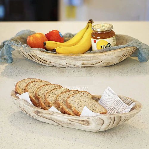 Paulownia Wooden Boat Fruit Tray Centerpiece