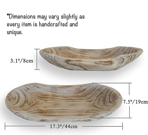 Paulownia Wooden Boat Fruit Tray Centerpiece