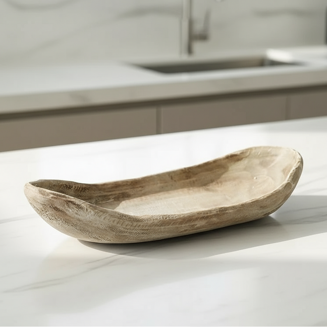 Paulownia Wooden Boat Fruit Tray Centerpiece