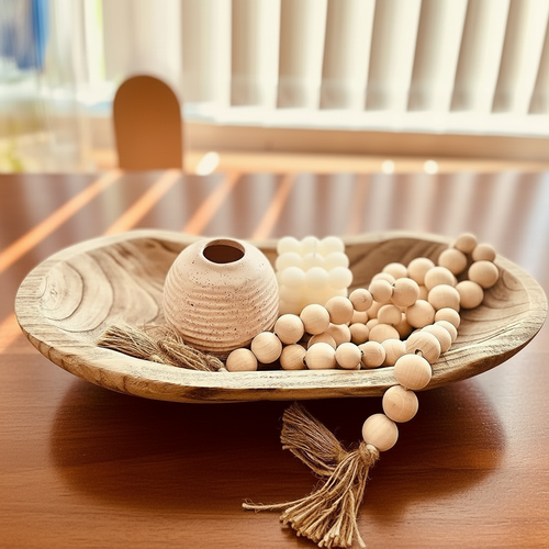 Paulownia Wooden Boat Fruit Tray Centerpiece