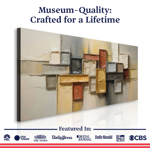 Modern Minimalist Cube Framed Canvas Wall Art - The Finishing Touch Decor