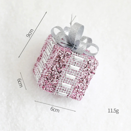 Pink Velvet & Sparkle Christmas Tree Holiday Ornaments