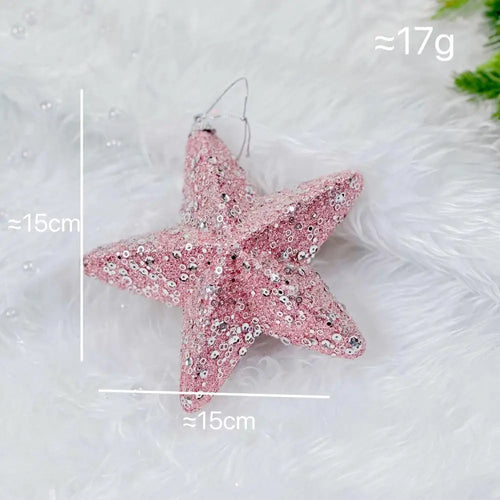Pink Velvet & Sparkle Christmas Tree Holiday Ornaments