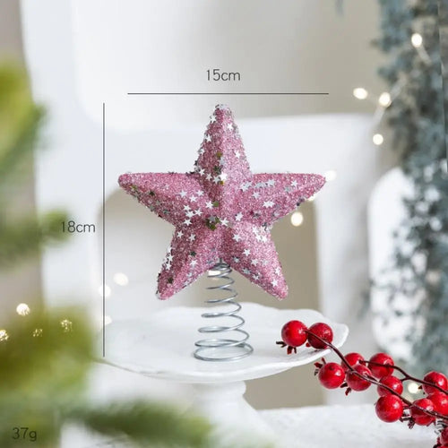 Pink Velvet & Sparkle Christmas Tree Holiday Ornaments