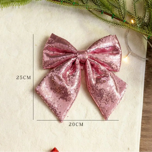 Pink Velvet & Sparkle Christmas Tree Holiday Ornaments