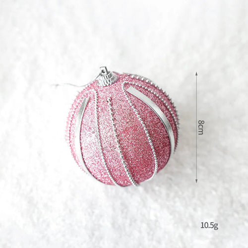 Pink Velvet & Sparkle Christmas Tree Holiday Ornaments