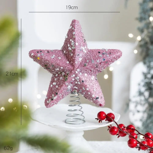 Pink Velvet & Sparkle Christmas Tree Holiday Ornaments