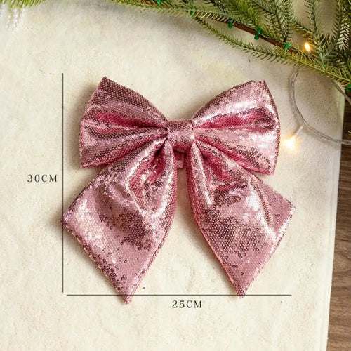 Pink Velvet & Sparkle Christmas Tree Holiday Ornaments