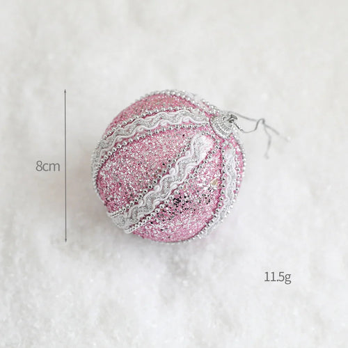 Pink Velvet & Sparkle Christmas Tree Holiday Ornaments