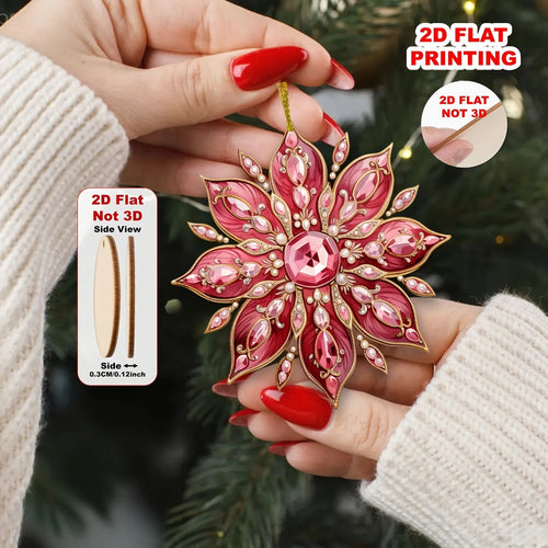 Assorted Jeweled Snowflake Tree Ornaments Set - 12pcs