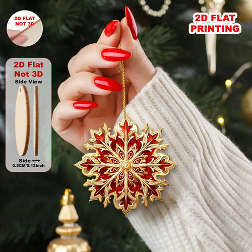 Assorted Jeweled Snowflake Tree Ornaments Set - 12pcs