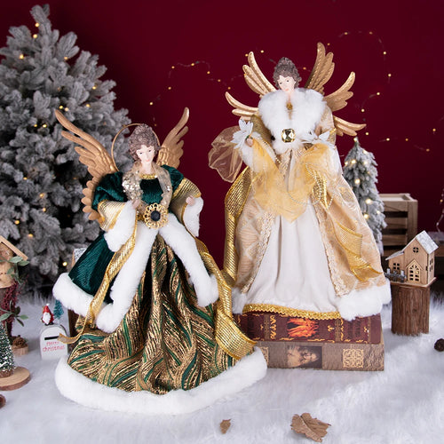 Feathered and Embellished Angel Christmas Figurines 15.75"