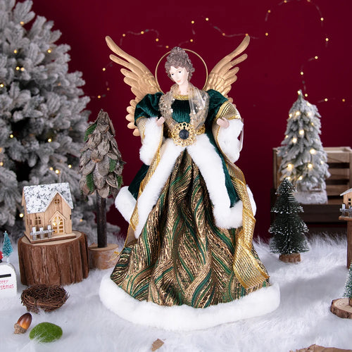 Feathered and Embellished Angel Christmas Figurines 15.75"