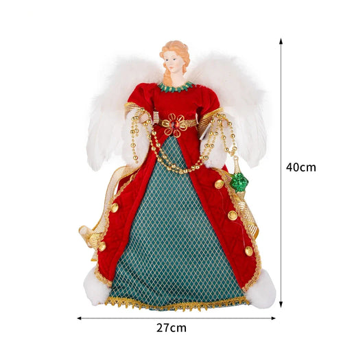 Feathered and Embellished Angel Christmas Figurines 15.75"