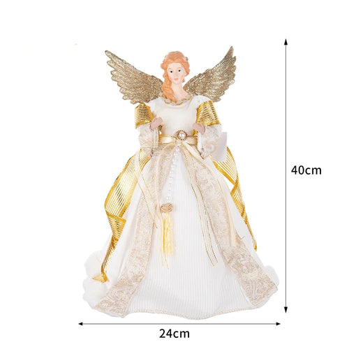 Feathered and Embellished Angel Christmas Figurines 15.75"