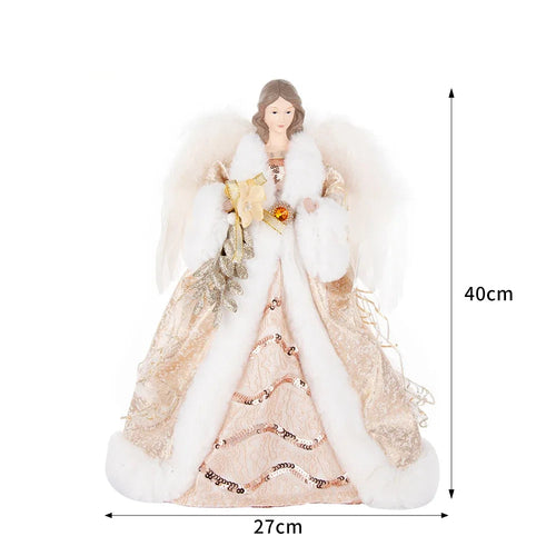 Feathered and Embellished Angel Christmas Figurines 15.75"