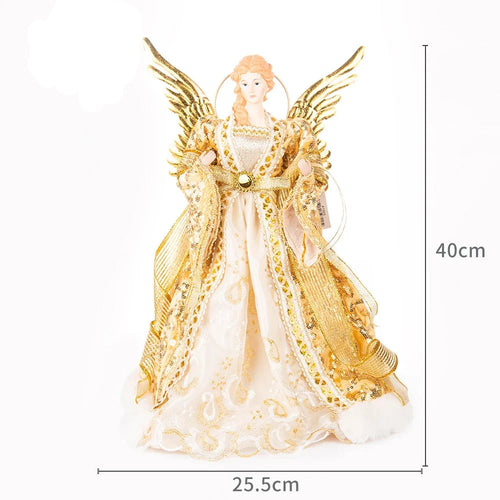 Feathered and Embellished Angel Christmas Figurines 15.75"