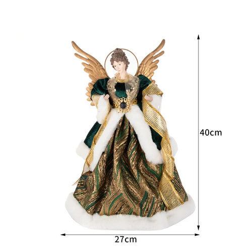 Feathered and Embellished Angel Christmas Figurines 15.75"