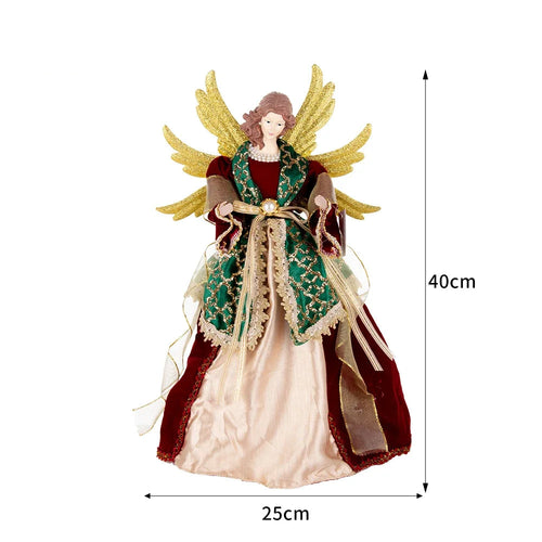 Feathered and Embellished Angel Christmas Figurines 15.75"