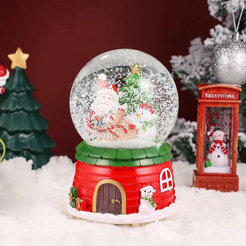 Christmas Snowflake Resin Snow Globe Music Box